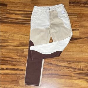 PacSun Women's Colorblock Jeans - Cream, Tan, Brown